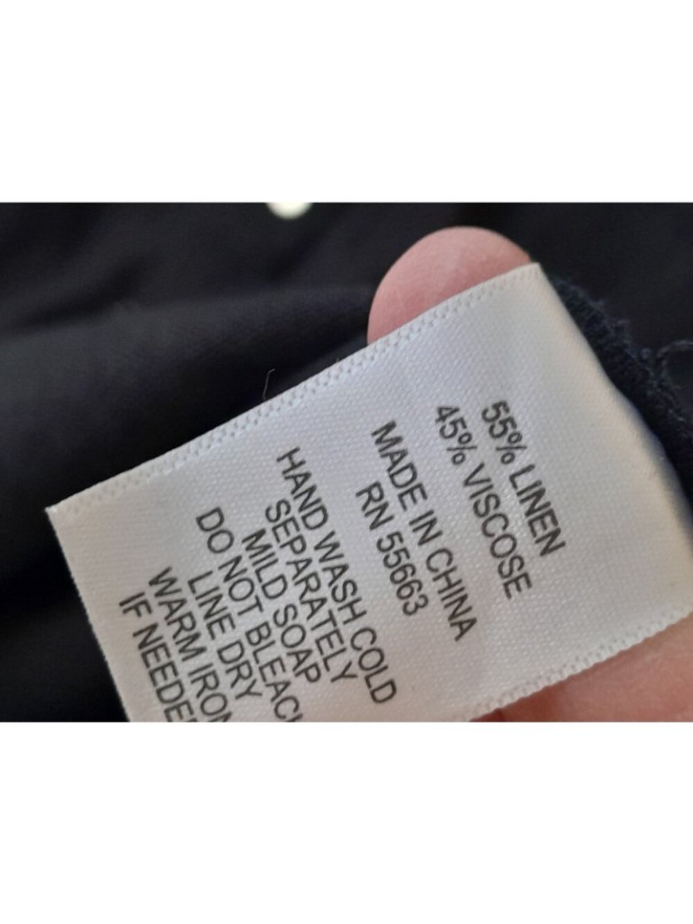 Womens Linen Blend Shirt Dress Asymmetrical Minimalist Casual Pockets Medium Blk - Picture 6 of 9